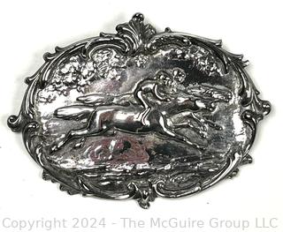 Sterling Silver Reposse English Hunting Brooch