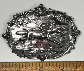 Sterling Silver Reposse English Hunting Brooch