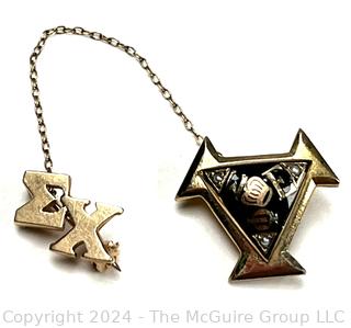 Sigma Chi Fraternity Pin. Gold Filled