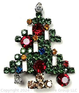 Vintage Rhinestone Christmas Brooch, Austria