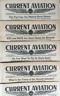 19 Issues of 1940's Current Aviation Magazine