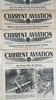 19 Issues of 1940's Current Aviation Magazine