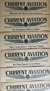 19 Issues of 1940's Current Aviation Magazine