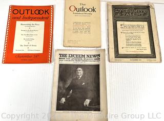 Old titles, same issues...The Outlook Magazine (1914 and 1934) & Lyceum News (1910 & 1914)  (Was 0079)