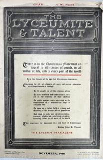 Old titles, same issues...The Outlook Magazine (1914 and 1934) & Lyceum News (1910 & 1914)  (Was 0079)