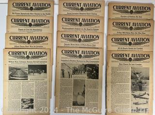 12 Issues of 1940's Current Aviation Magazine