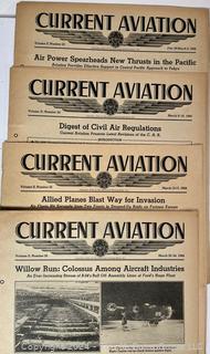 12 Issues of 1940's Current Aviation Magazine