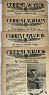 12 Issues of 1940's Current Aviation Magazine