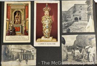 Early 1900's Family Photo Album of European Grand Tour with Post Cards.  View all photos