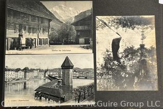 Early 1900's Family Photo Album of European Grand Tour with Post Cards.  View all photos