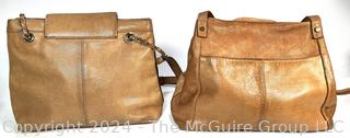 Two (2) Camel Color Leather Hand Bags