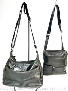 Two (2) Black Leather Hand Bags