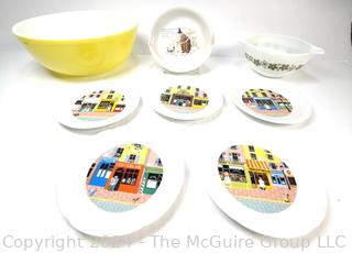 Pyrex Mixing Bowls and Luncheon Plates