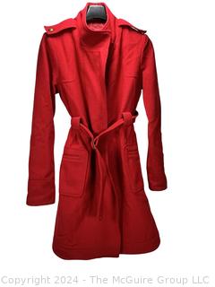 Women's Red Wool Blend Trench Coat by BB Dakota, Size Large