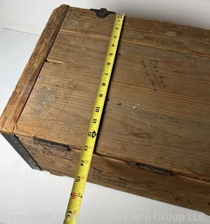 Shipping Crate with Hinged Lid and Japanese Script on Sides