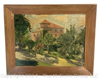 Framed Oil on Canvas of Landscape with House Signed by Artist Berger. 23" x 29"