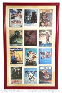 Framed Under Glass Print of War Bond Poster.  19" x 30"