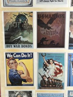 Framed Under Glass Print of War Bond Poster.  19" x 30"