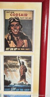 Framed Under Glass Print of War Bond Poster.  19" x 30"