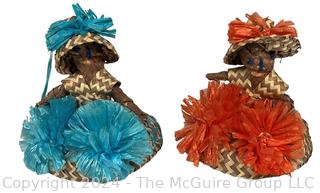 Two Straw Souvenir Dolls from the Bahamas