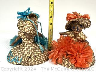 Two Straw Souvenir Dolls from the Bahamas