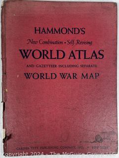 Hammonds World Atlas With World War 2 Maps, 1942 Book (Was 0054)