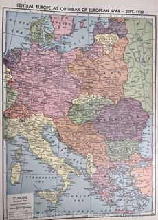 Hammonds World Atlas With World War 2 Maps, 1942 Book (Was 0054)