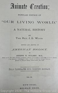 1885 Three (3) Volume Set of Animate Creation  by Rev JG Wood, American Zoology Book