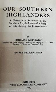 Our Southern Highlanders By Horace Kephart 1929 Book