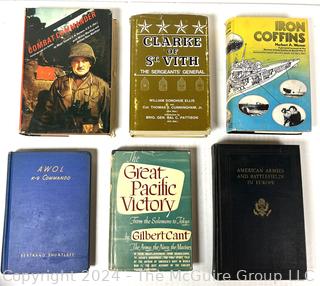 Six (6) Hard Back Books Including Combat Commander