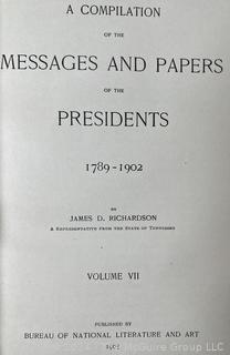 Three (3) Volumes of A Compilation of Messages & Papers of the Presidents by James Richardson 1903 Book WAS 32