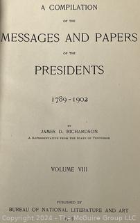 Three (3) Volumes of A Compilation of Messages & Papers of the Presidents by James Richardson 1903 Book WAS 32