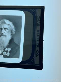 Four (4) Magic Lantern Glass Slides Chas. Beseler Co. Stereo Options Photo Western Union Including Samuel B. Morse ~ 1905 (WAS 1117RH)