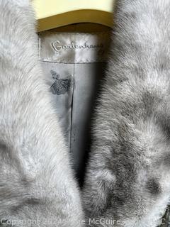 Long Grey Persian Lamb and Mink Collar Fur Coat from Gartenhaus Furs