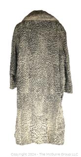 Long Grey Persian Lamb and Mink Collar Fur Coat from Gartenhaus Furs