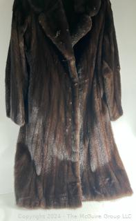 Long Dark Brown Ranch Mink Fur Coat from Gartenhaus