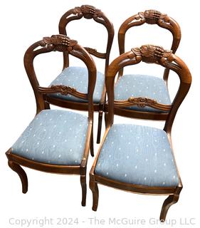 Set of Four (4) Victorian Balloon Back Mahogany Chairs