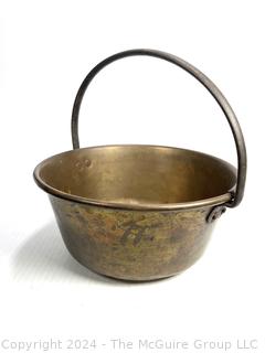 Victorian English Brass Jam Pan with Handle