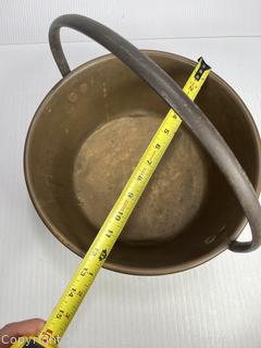 Victorian English Brass Jam Pan with Handle