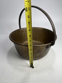 Victorian English Brass Jam Pan with Handle