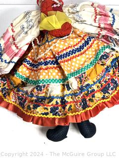 Hand Made Cloth Russian Folk Art Doll.  