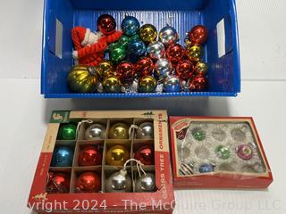 Group of Glass Ornaments in Boxes