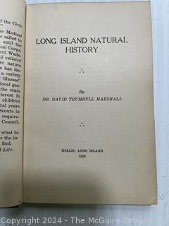 Long Island Natural History by Trumbull Marshall 1928 Book