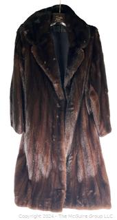 Long Dark Brown Ranch Mink Fur Coat from Gartenhaus