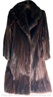 Long Dark Brown Ranch Mink Fur Coat from Gartenhaus