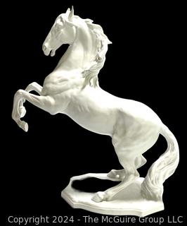 AK Kaiser West Germany White Porcelain Rearing Horse Figurine 