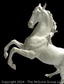 AK Kaiser West Germany White Porcelain Rearing Horse Figurine 