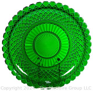 Anchor Hocking Waffle Pattern Emerald Green Chip and Dip Platter Set 