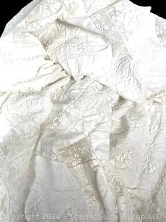 White Embroidered Table Linens