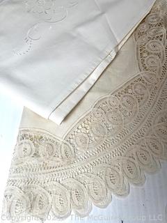 White Embroidered Table Linens